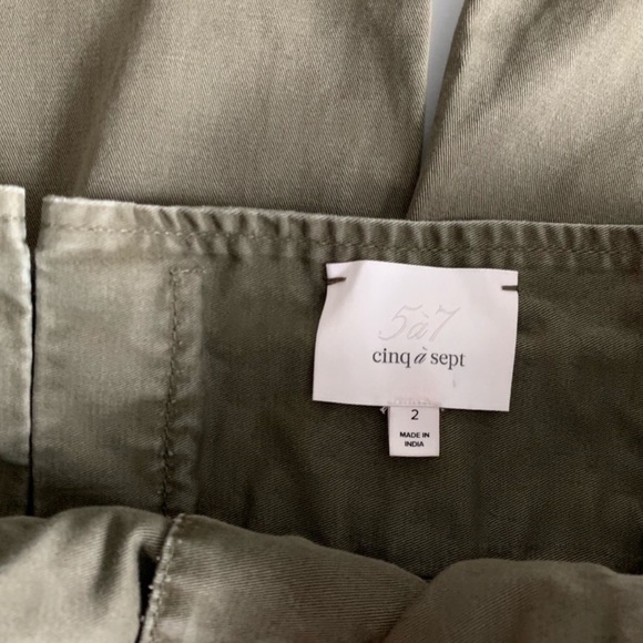 Cinq á Sept Army Paperbag Waist Wide Leg Culottes - Picture 4 of 6